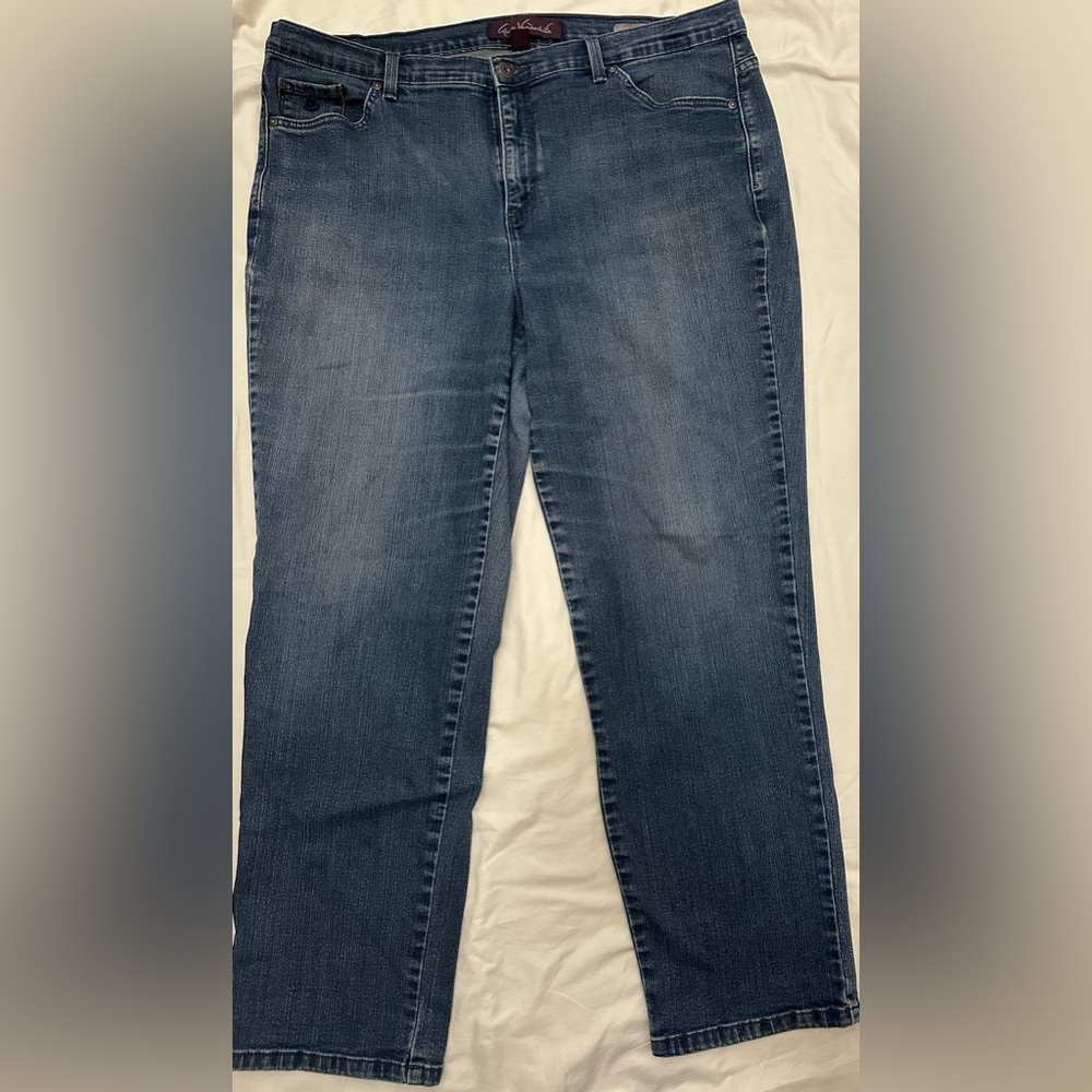 Gloria Vanderbilt Amanda Classic Straight Leg Blue Jeans Size 18W